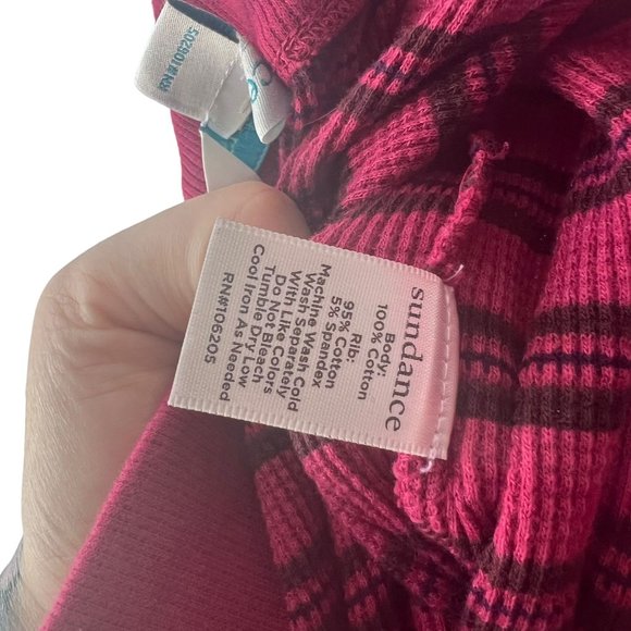 Sundance Red Black Stripe Thermal Knit Lounge Pants Medium - Picture 4 of 9